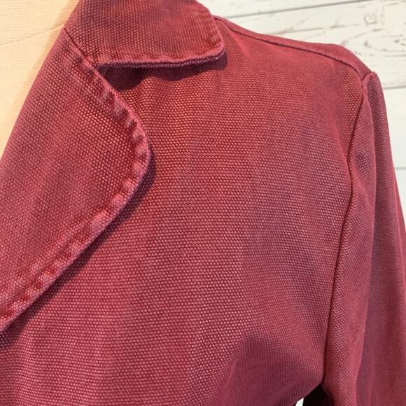 Express waxed denim burgundy plum coat - Picture 5 of 7
